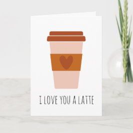 I kärlek får du ett latte-kaffe lustigt i kärlek d kort