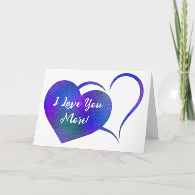 I Kärlek får du fler Faux Glitter Lila Hearcards k Kort (Framsida)
