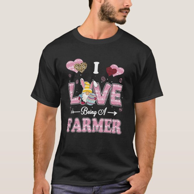 I Kärlek: Farmer Påsk Gnome-befattning T Shirt (Framsida)