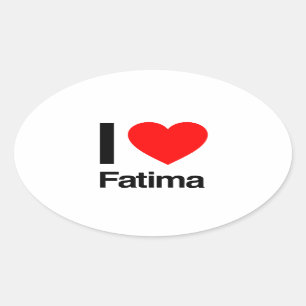 i kärlek fatima ovalt klistermärke
