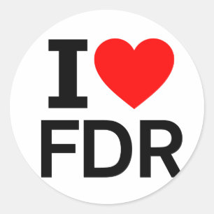 I Kärlek FDR Runt Klistermärke
