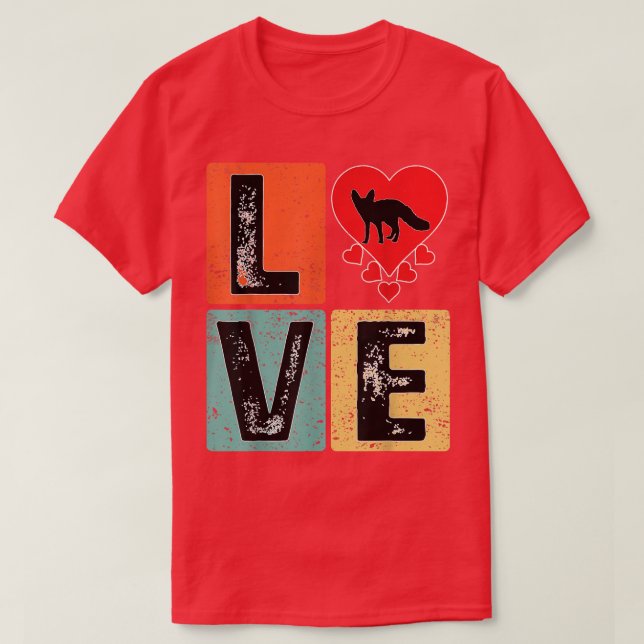 I Kärlek Fennec Fox Animal Lover Valentine Day Fen T Shirt (Design framsida)