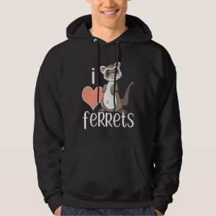 I Kärlek Ferrets Cute Ferret Owner Hoodie
