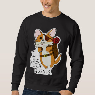 I Kärlek Fetch Quests Dnd Corgi Lång Ärmad Tröja