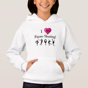I Kärlek Figur Skating Girls Hooded Shirt & Heart T-shirt