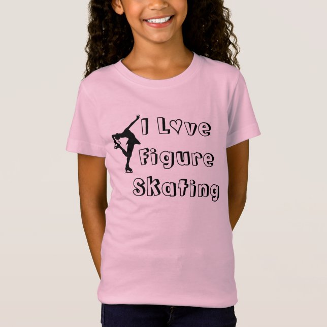 I Kärlek Figur Skating Girls T-Shirt (Framsida)