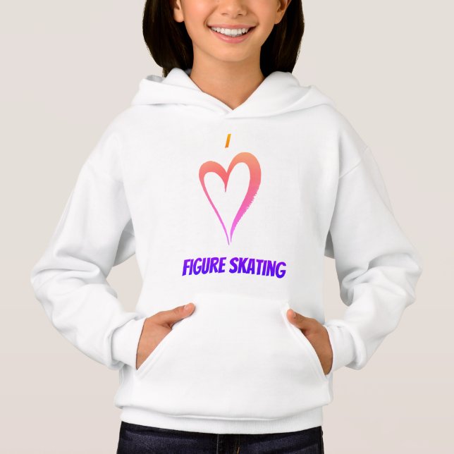 I Kärlek Figur Skating - Kids Pullover Hoodie T Shirt (Framsida)