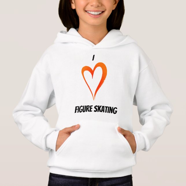 I Kärlek Figur Skating - Kids Pullover Hoodie T Shirt (Framsida)