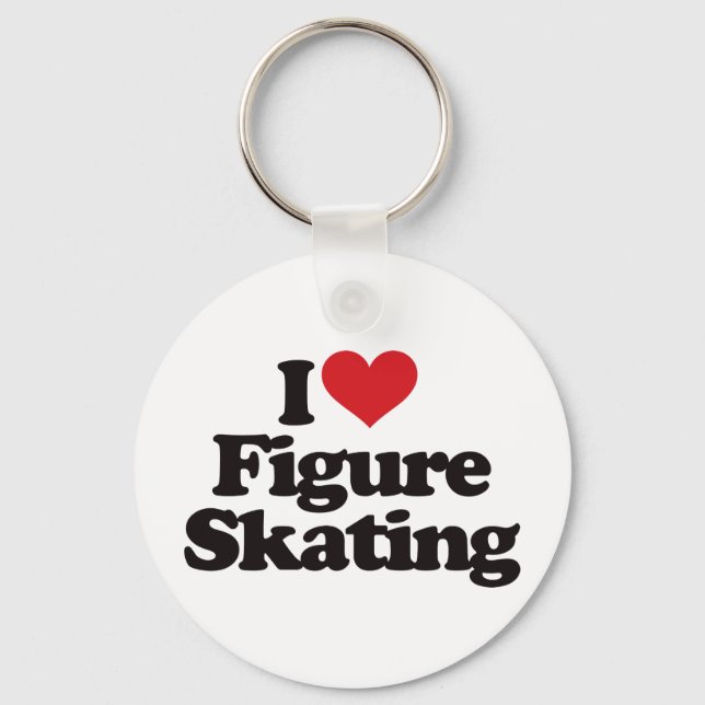 I Kärlek Figur Skating Nyckelring (Framsida)