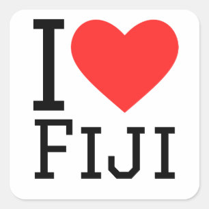 I kärlek fiji fyrkantigt klistermärke
