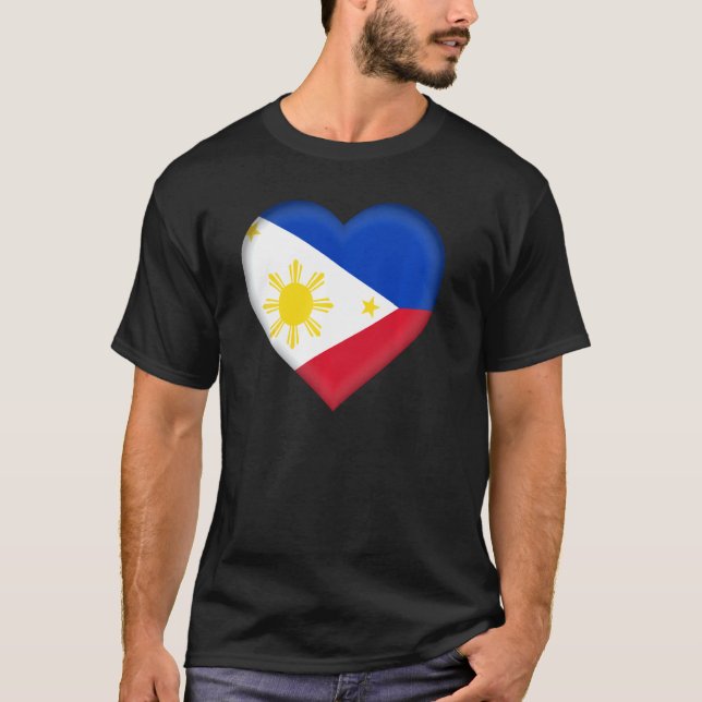 I Kärlek Filippinerna Filipino Flagga he Outfit Pu T Shirt (Framsida)