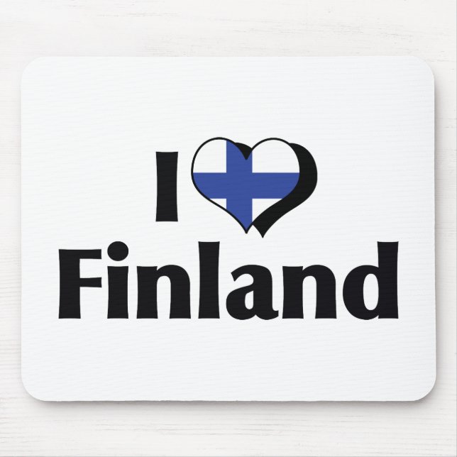 I Kärlek Finland Flagga Musmatta (Framsidan)
