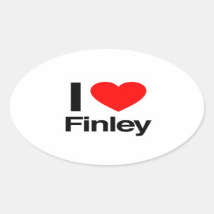 i kärlek finley ovalt klistermärke