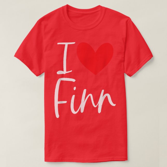 I Kärlek Finn Namn Personlig Girl Woman BFF Frien T Shirt (Design framsida)