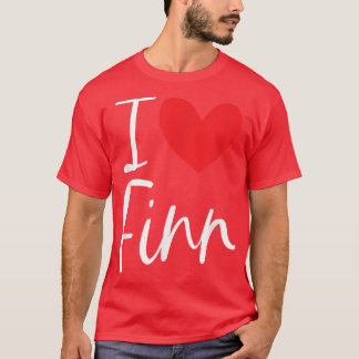 I Kärlek Finn Namn Personlig Girl Woman BFF Frien T Shirt