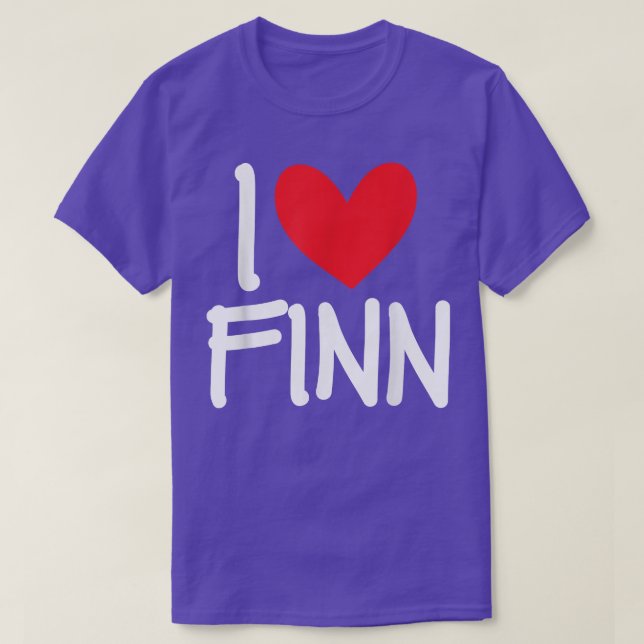 I Kärlek Finn Namn Personlig Manar Guy BFF Friend  T Shirt (Design framsida)