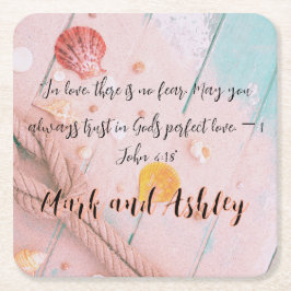 "I kärlek finns det ingen rädsla. Må du alltid lit Underlägg Papper Kvadrat