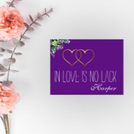 I kärlek finns vykort för guld kärlek lila  helgda