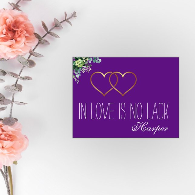 I kärlek finns vykort för guld kärlek lila  helgda (Skapare uppladdad)