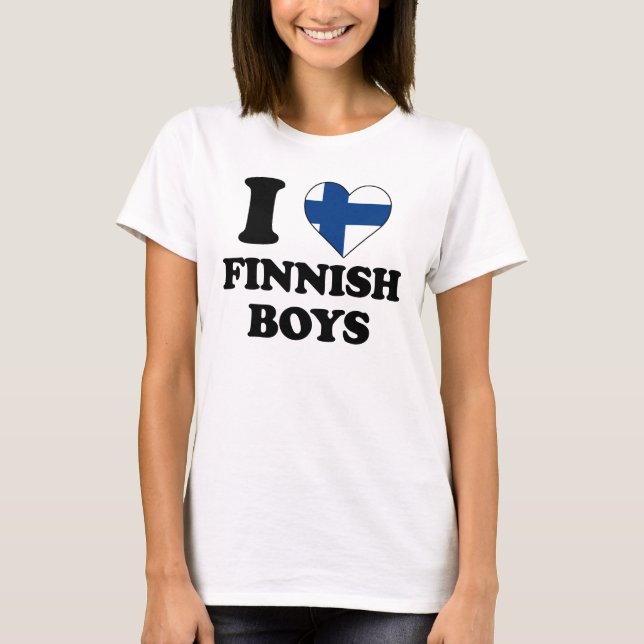 I kärlek finska pojkar t-shirt (Framsida)