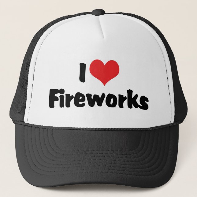 I Kärlek Fireworks Truckerkeps (Framsida)