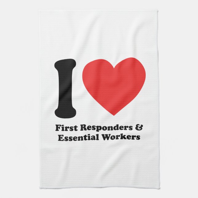 I Kärlek First Responders and Essential Workers Kökshandduk (Vertikal)