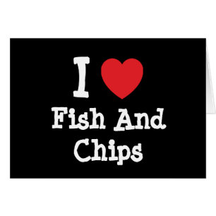 I kärlek fisk och Chip hjärta T-Shirt Hälsningskort