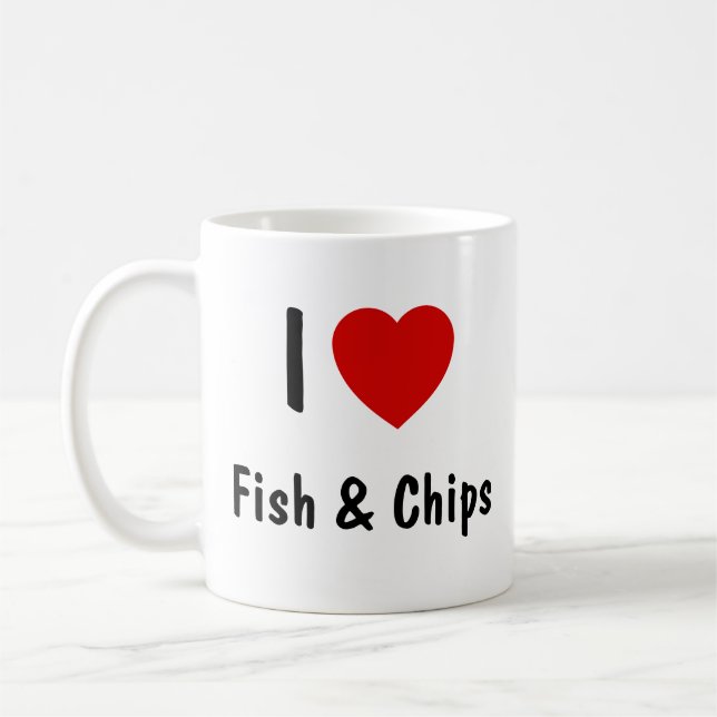 I Kärlek Fisk och Chip Kaffemugg (Vänster)