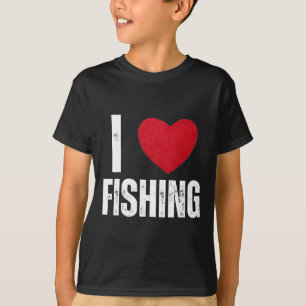 I Kärlek Fiskerigåvor För barn Fiske Manar I Hjärt T Shirt