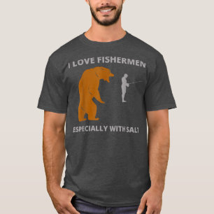 I kärlek, fiskesjölig sarkastisk björn, campinghun t shirt
