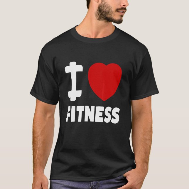I Kärlek Fitness Sport T Shirt (Framsida)
