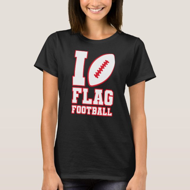 I kärlek Flagga Football Girls Boys Kids Women Man T Shirt (Framsida)