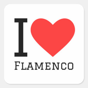 I kärlek flamenco fyrkantigt klistermärke
