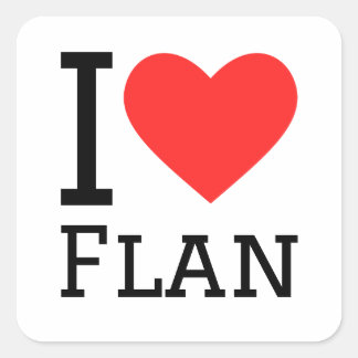 I kärlek flan fyrkantigt klistermärke