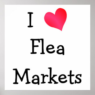 I Kärlek Flea Markets Poster