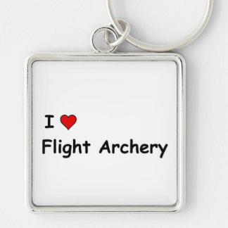 I Kärlek Flight Archery Fyrkantig Silverfärgad Nyckelring