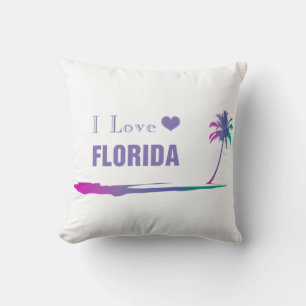 I Kärlek Florida Colorful Lila Kudde