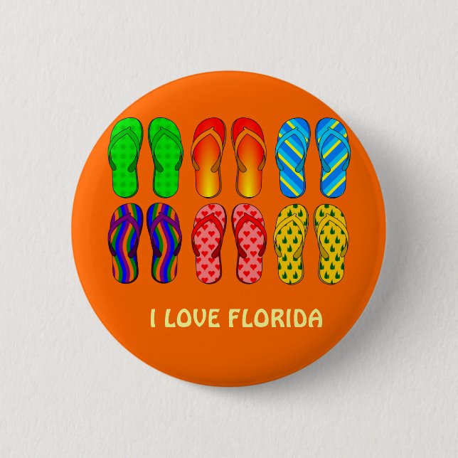 I Kärlek Florida, flip-flops-design Knapp (Framsida)