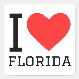 I kärlek florida fyrkantigt klistermärke