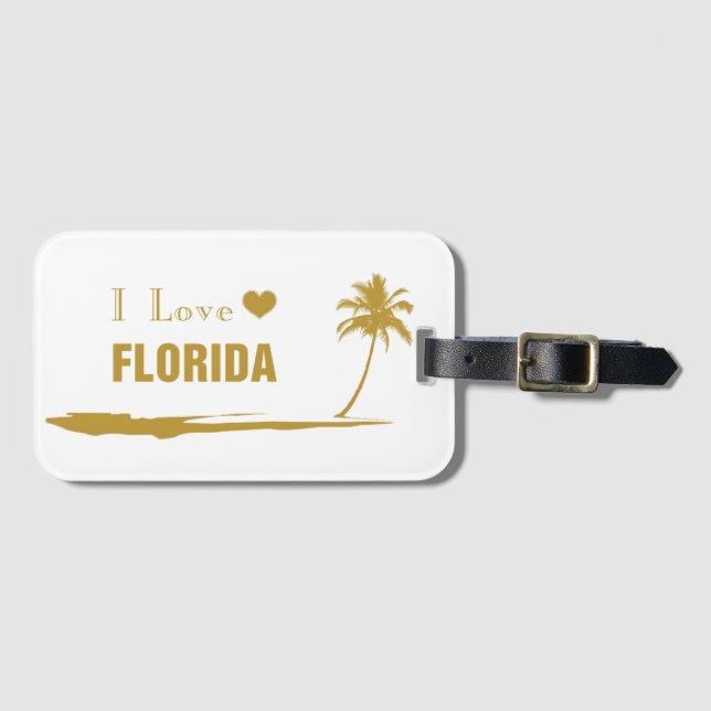 I Kärlek Florida Guld Bagagebricka (Framsida horisontal)
