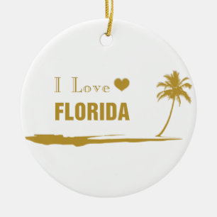 I Kärlek Florida Guld Julgransprydnad Keramik