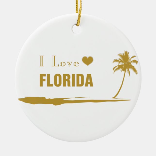 I Kärlek Florida Guld Julgransprydnad Keramik (Framsidan)
