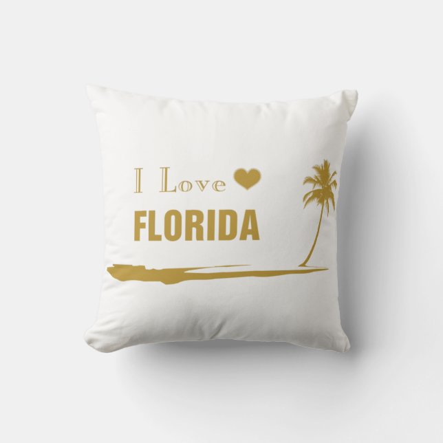I Kärlek Florida Guld Kudde (Framsida)