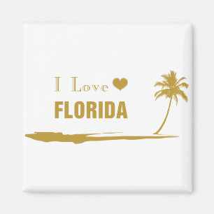I Kärlek Florida Guld Magnet