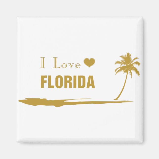 I Kärlek Florida Guld Magnet (Framsidan)