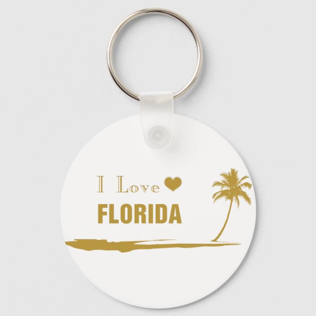 I Kärlek Florida Guld Nyckelring (Framsida)