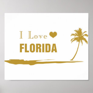 I Kärlek Florida Guld Poster