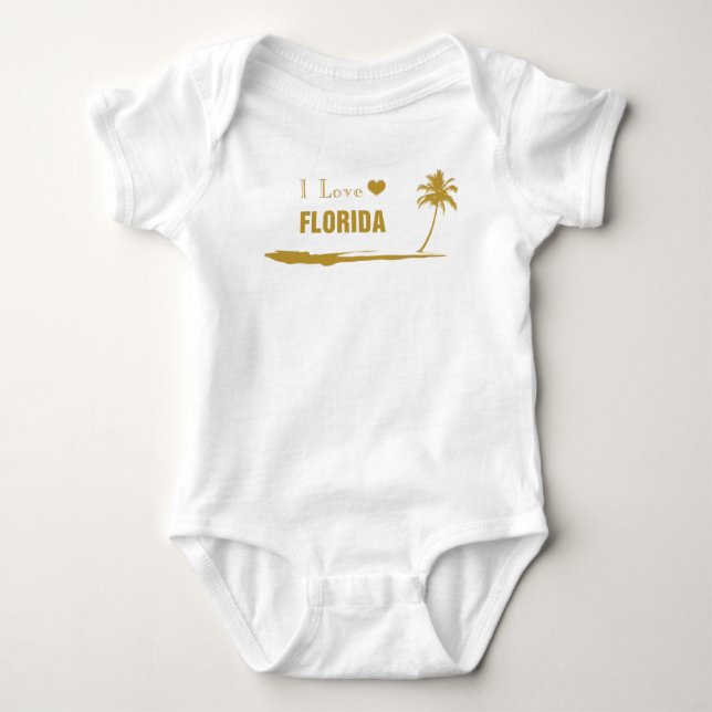 I Kärlek Florida Guld T Shirt (Framsida)