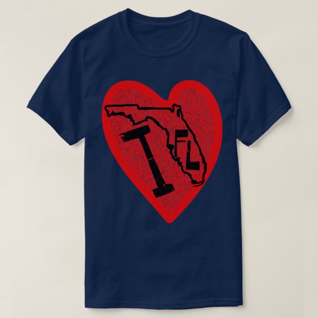 I Kärlek Florida Heart Florida T Shirt (Design framsida)
