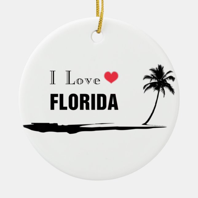 I Kärlek Florida Julgransprydnad Keramik (Framsidan)